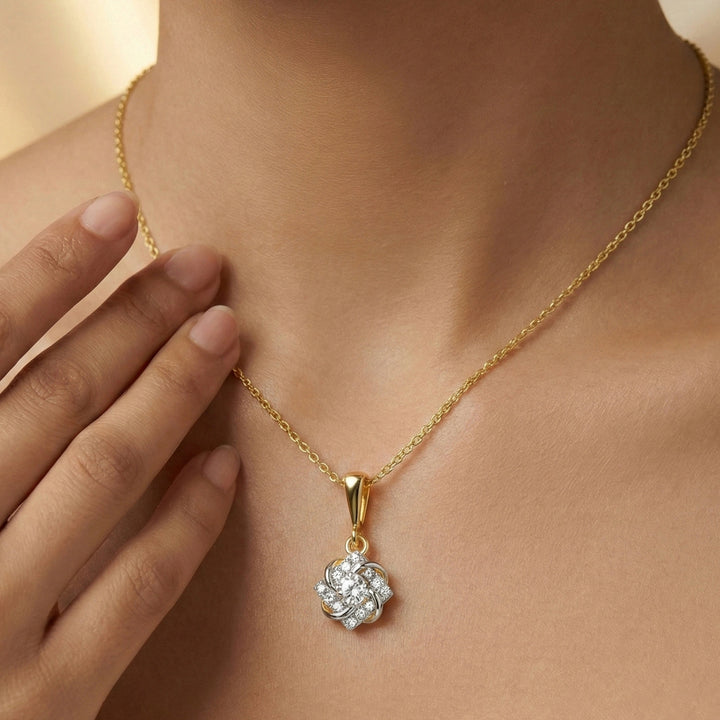 Encased Solitaire - Lab Diamond Pendant