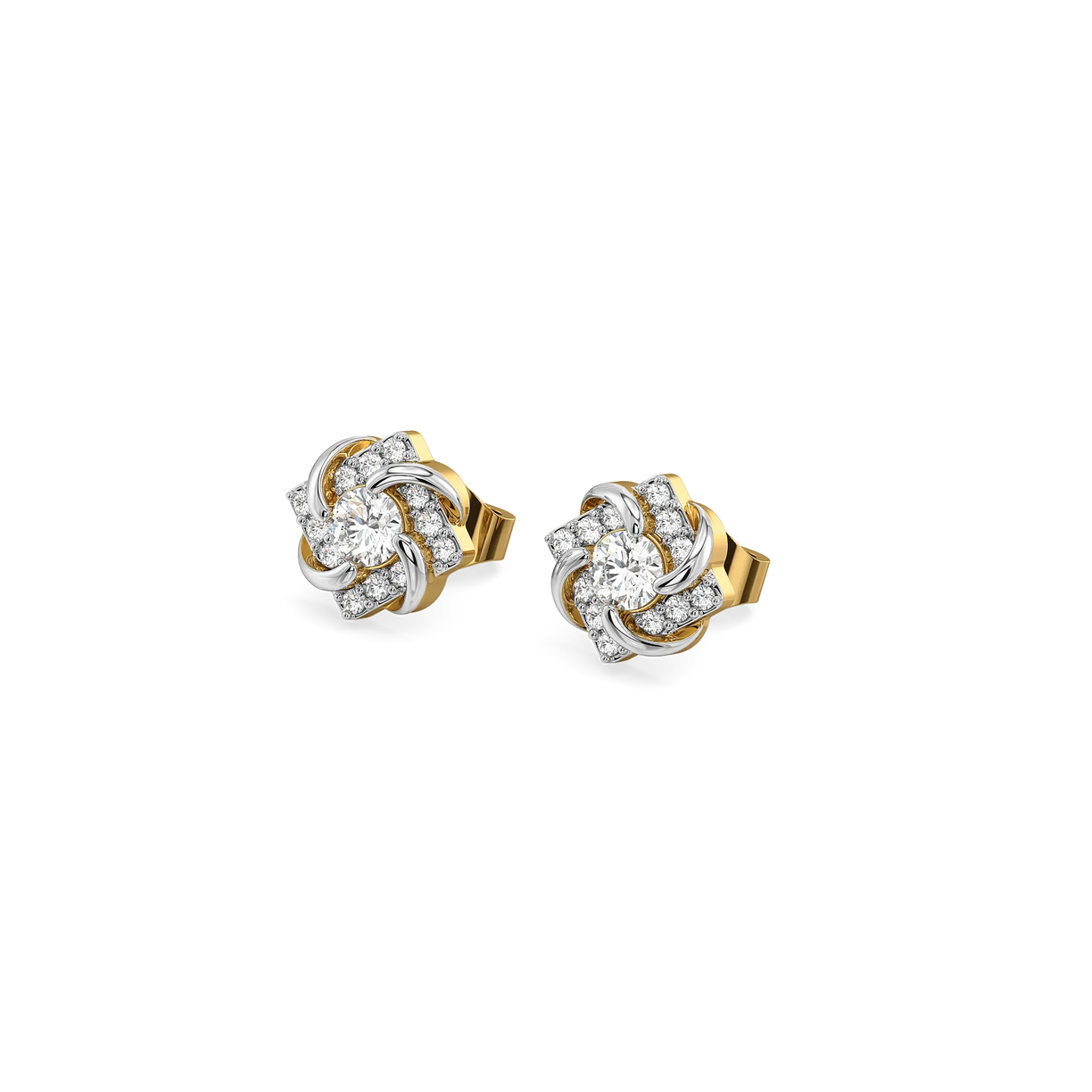 Encased Solitaire - Lab Diamond Earrings