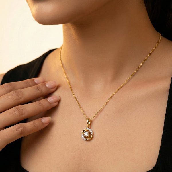 Solitaire Spiral - Lab Diamond Solitaire Pendant