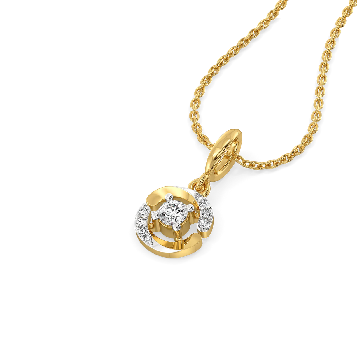 Solitaire Spiral - Lab Diamond Solitaire Pendant
