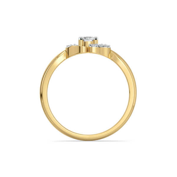 Lukson Spiral 18K Gold Lab Grown Diamond Solitaire Ring for Women