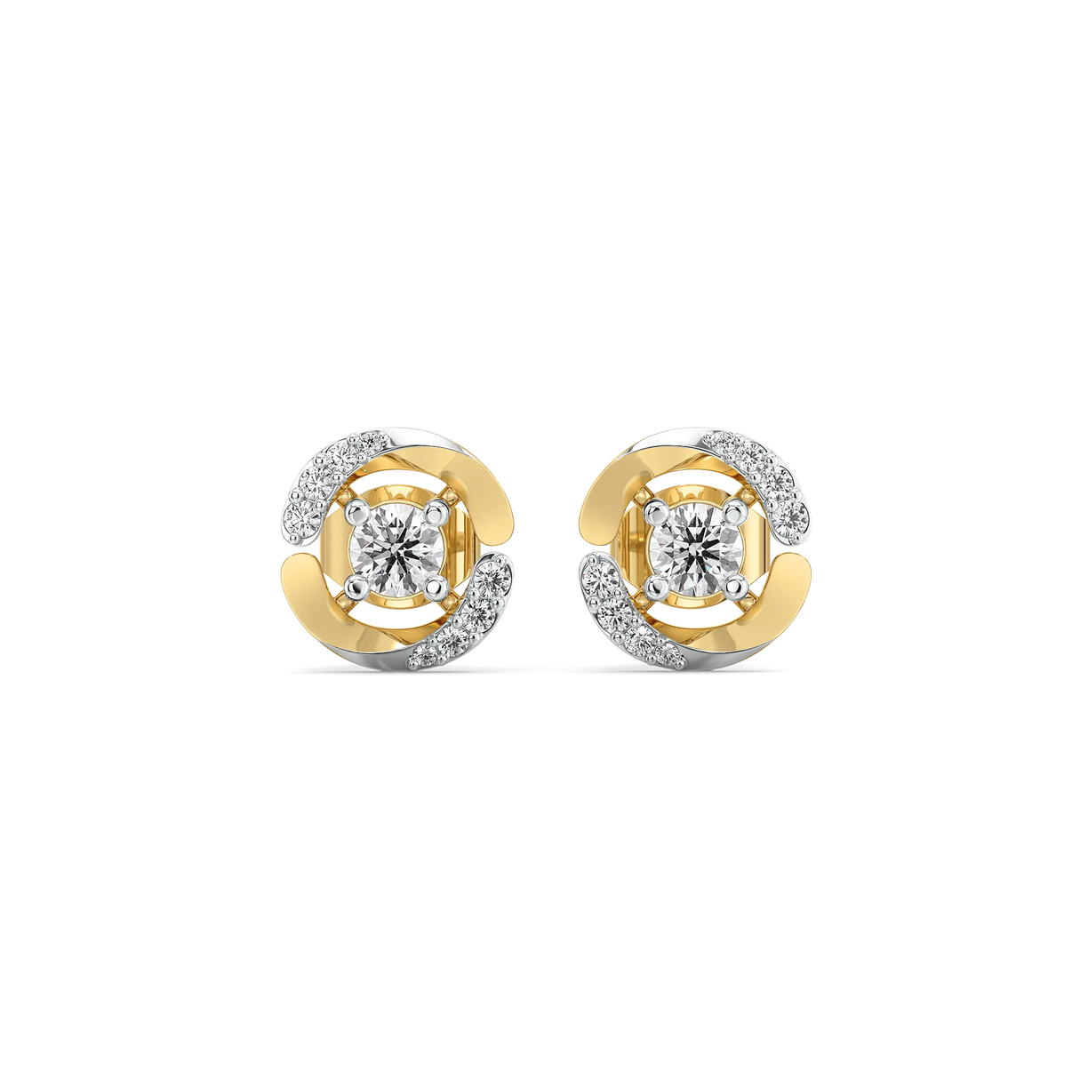 Solitaire Spiral - Lab Diamond Solitaire Earrings