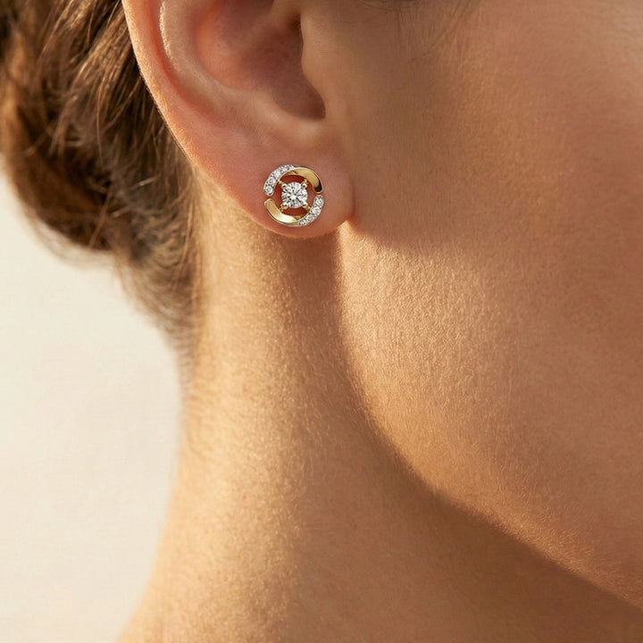 Solitaire Spiral - Lab Diamond Solitaire Earrings