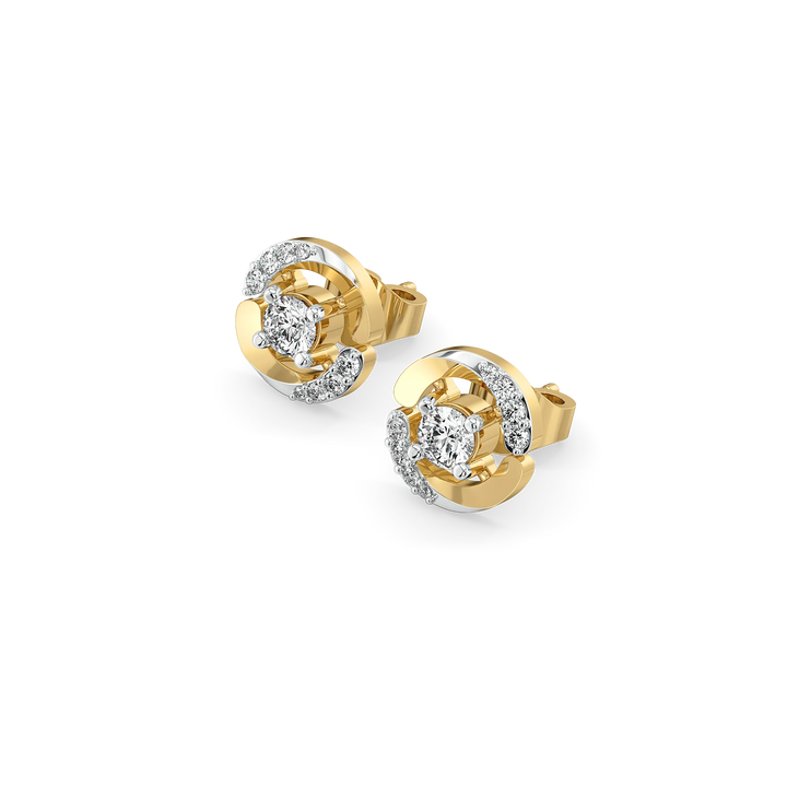Solitaire Spiral - Lab Diamond Solitaire Earrings