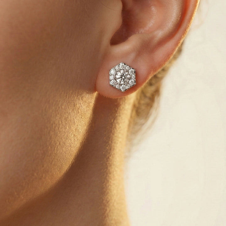 Solitaire Facets - Lab Diamond Earrings