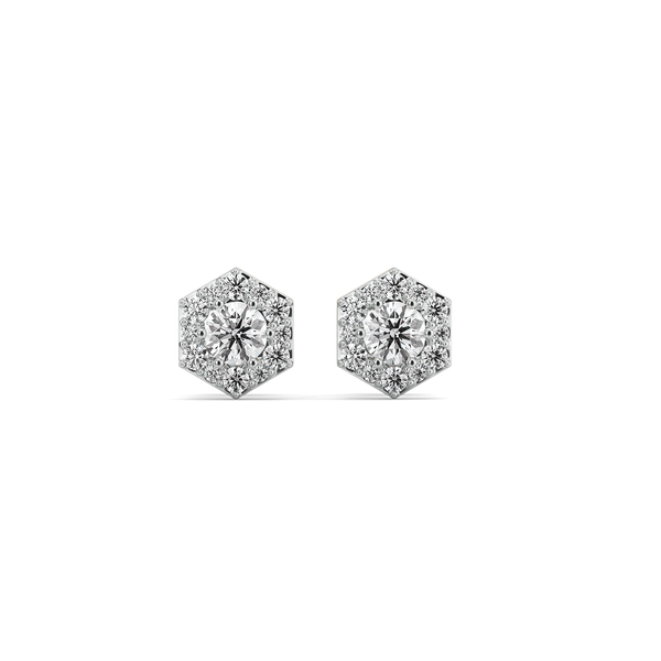 Lukson | Solitaire Facets Lab Grown Diamond Earrings for Women
