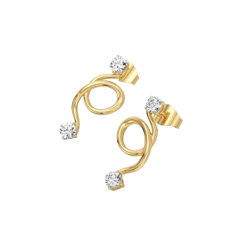 Serenity Swirl - Lab Diamond Stud Earrings