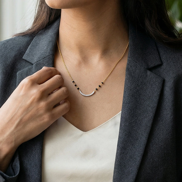 Sacred Arc - Lab Grown Diamond Mangalsutra Necklace - Lukson 

