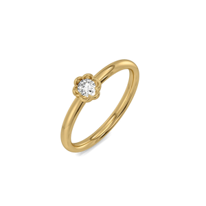Tiny Blossom - Lab Diamond Solitaire Ring