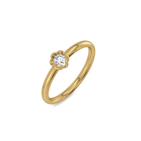 Tiny Blossom - Lab Diamond Solitaire Ring