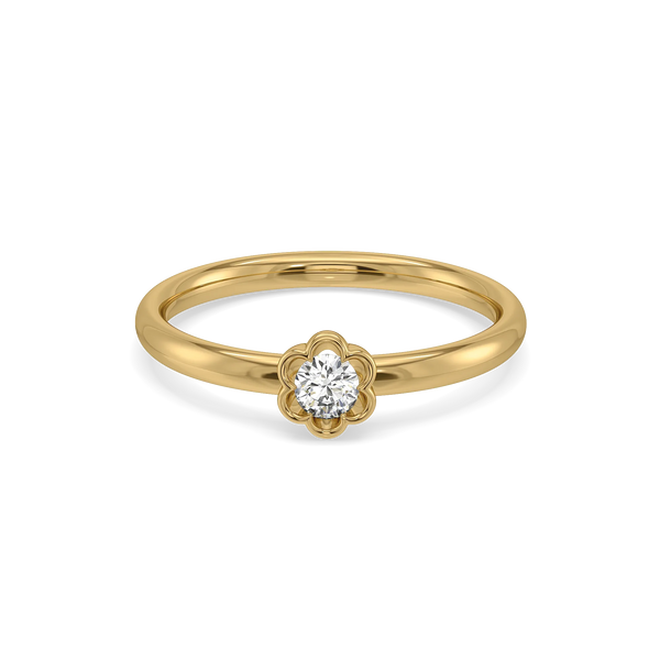 Tiny Blossom - Lab Diamond Solitaire Ring