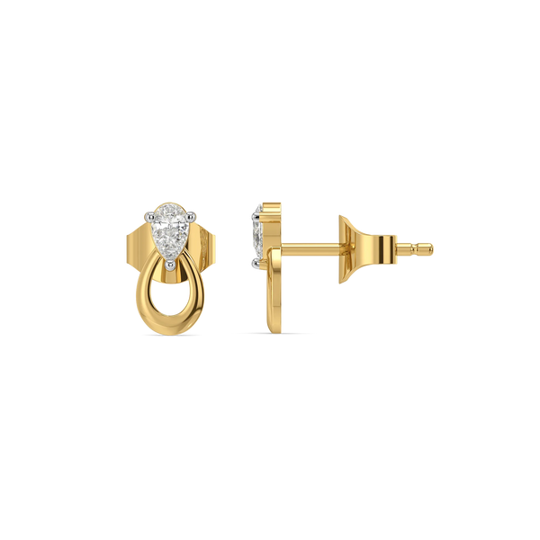 Pear Loop - Lab Diamond Stud Earrings