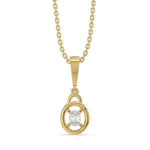 Oval Lock - Lab Diamond Pendant