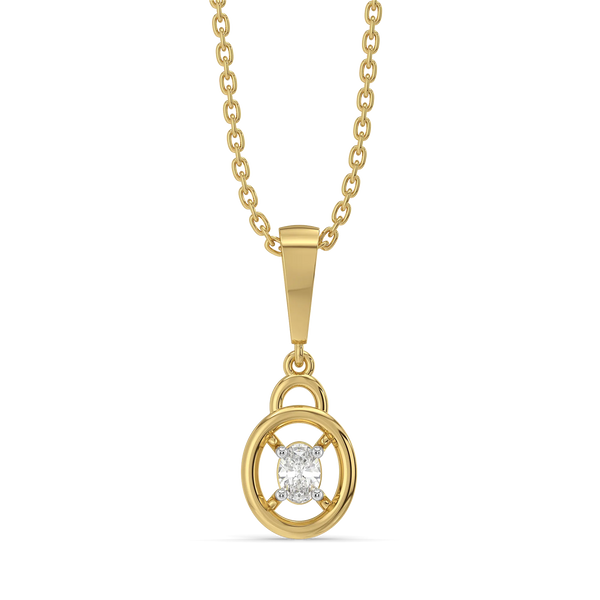 Oval Lock - Lab Diamond Pendant