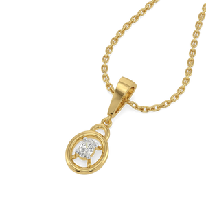 Oval Lock - Lab Diamond Pendant
