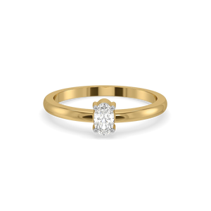 Oval Lock - Lab Diamond Solitaire Ring