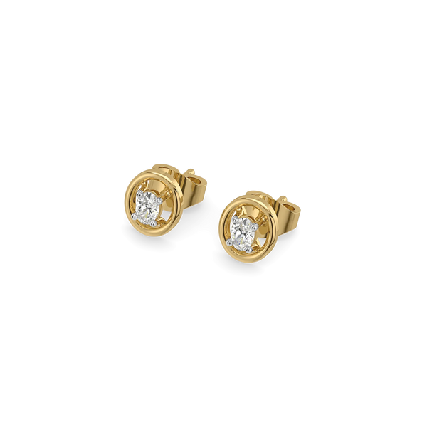 Oval Lock - Lab Diamond Stud Earrings