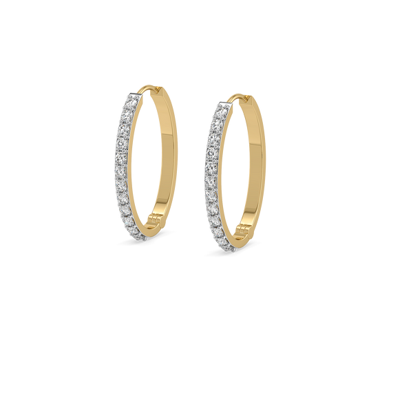 Lukson Drop Go Lab Grown Diamond Modular Hoop Earrings 