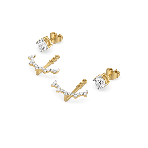 Buy Front Beyond Lab Grown Diamonds Dual Wear Earrings Online - Lukson 
