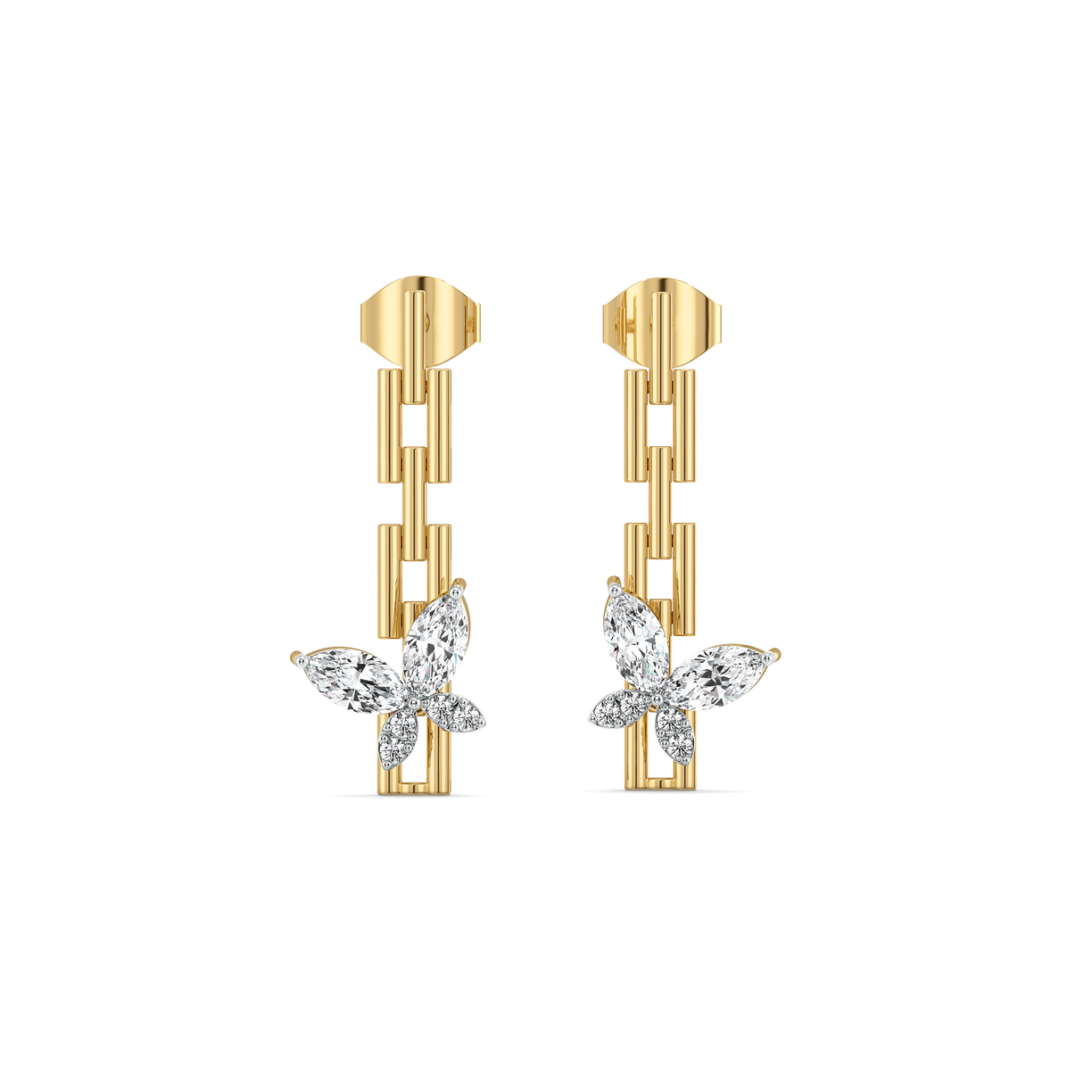 Flutter of Light - Lab Diamond Drop Earrings