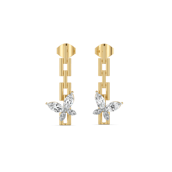 Lukson Flutter of Light  Lab Grown Diamond Drop Earrings