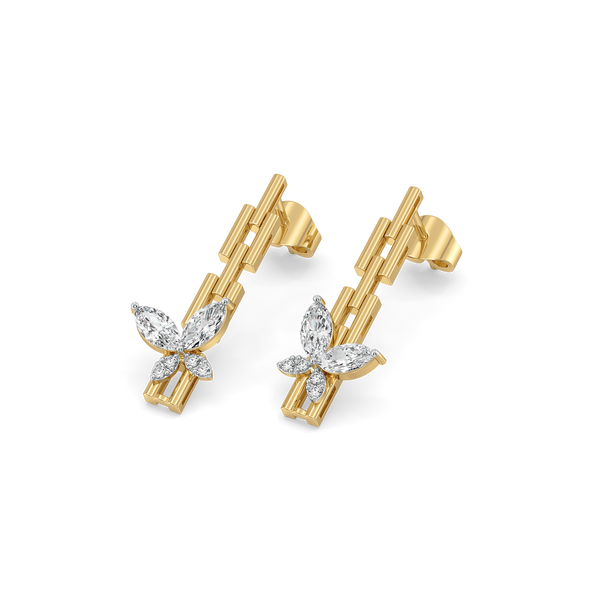 Buy Flutter of Light Lab Grown Diamond Drop Earrings - Lukson 