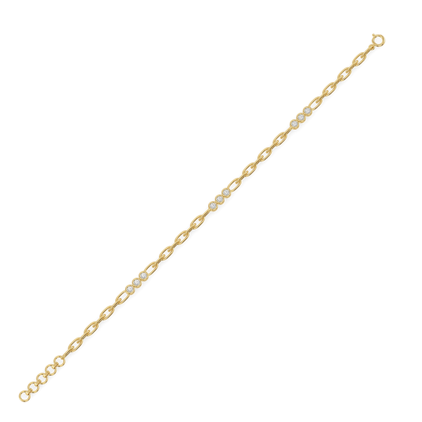 runway links lab diamond link bracelet - full top view