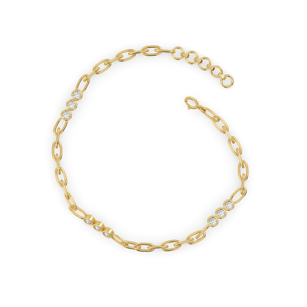 runway links lab diamond link bracelet - Open view