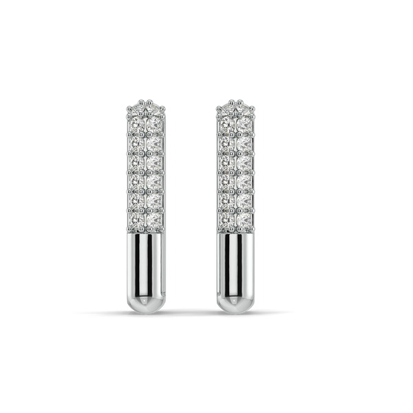 Vogue Glam Lab Diamond Hoop Earrings - Front View