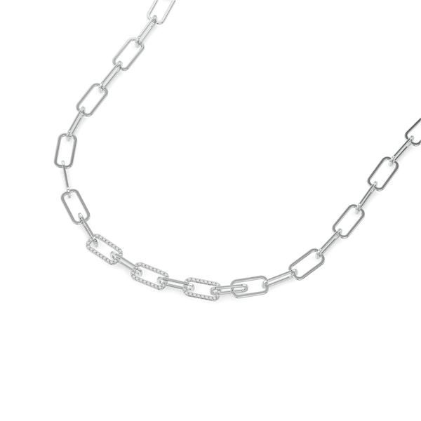vogue glam lab diamond link necklace - perspective view