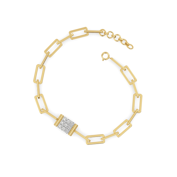 The Miranda Link  Lab Diamond Bracelet - open lock view