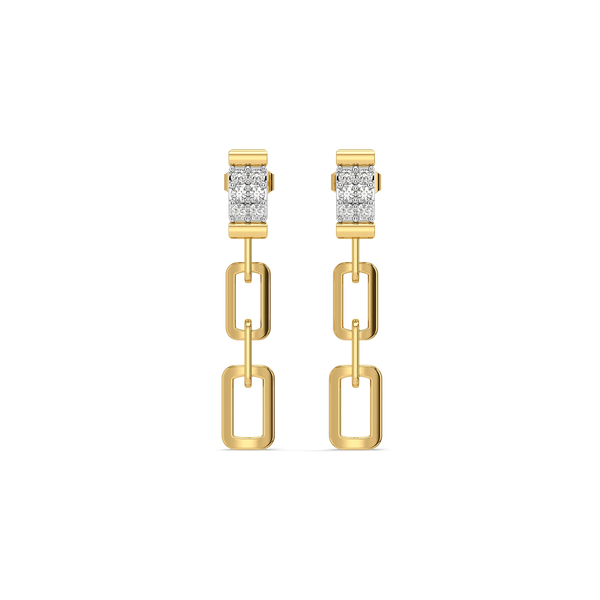 the miranda link lab diamond drop earrings - front view