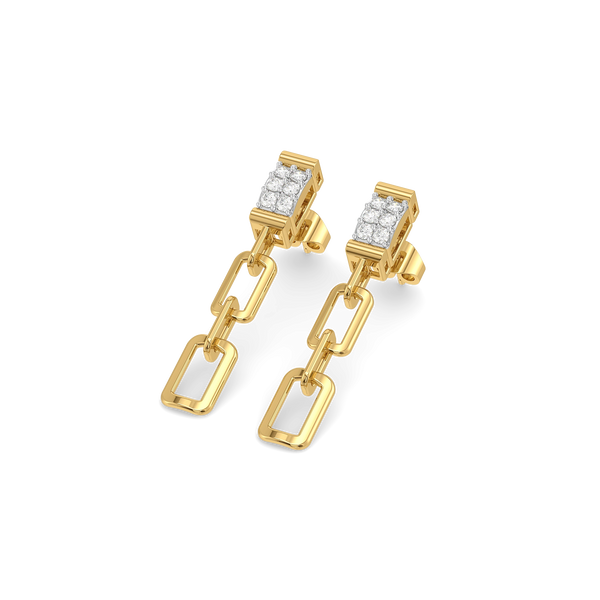 the miranda link lab diamond drop earrings - perspective view