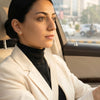 The Editorial Edge Lab Diamond Stud Earrings wearing by woman