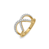 High-Fashion Lapel Lab Diamond Cocktail Ring - Perspective View 