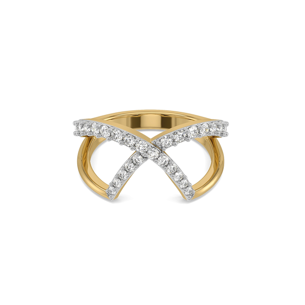 High-Fashion Lapel Lab Diamond Cocktail Ring - Front view