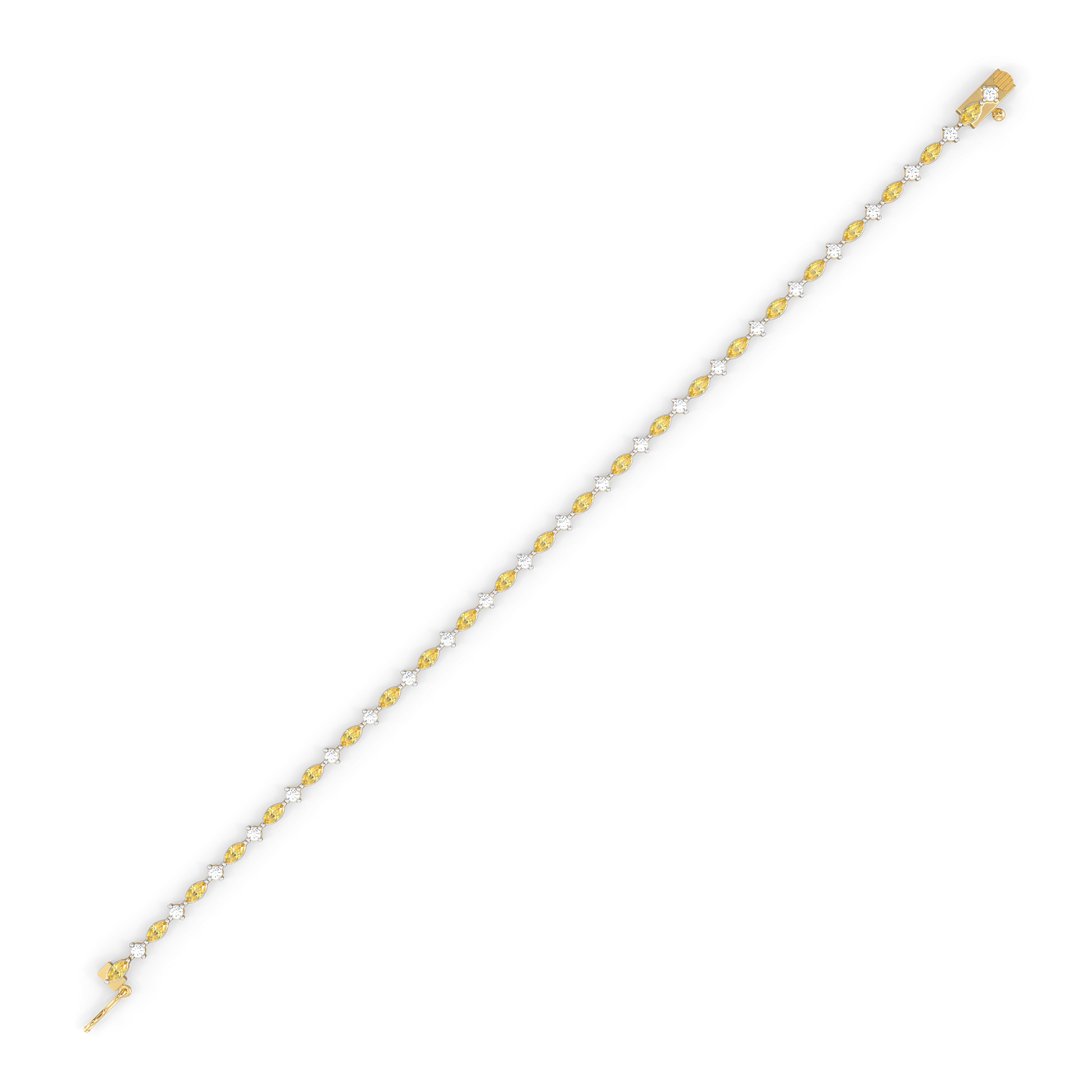 Golden Hour - Lab Diamond and Citrine Tennis Bracelet