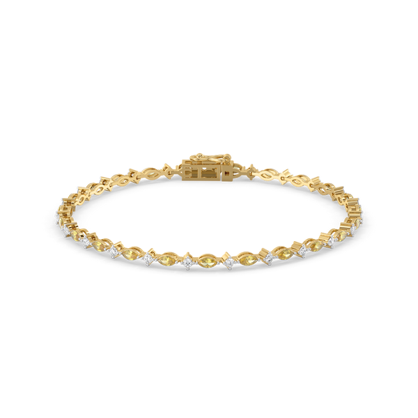 Lukson Golden Hour - Lab Grown Diamond and Citrine Tennis Bracelet