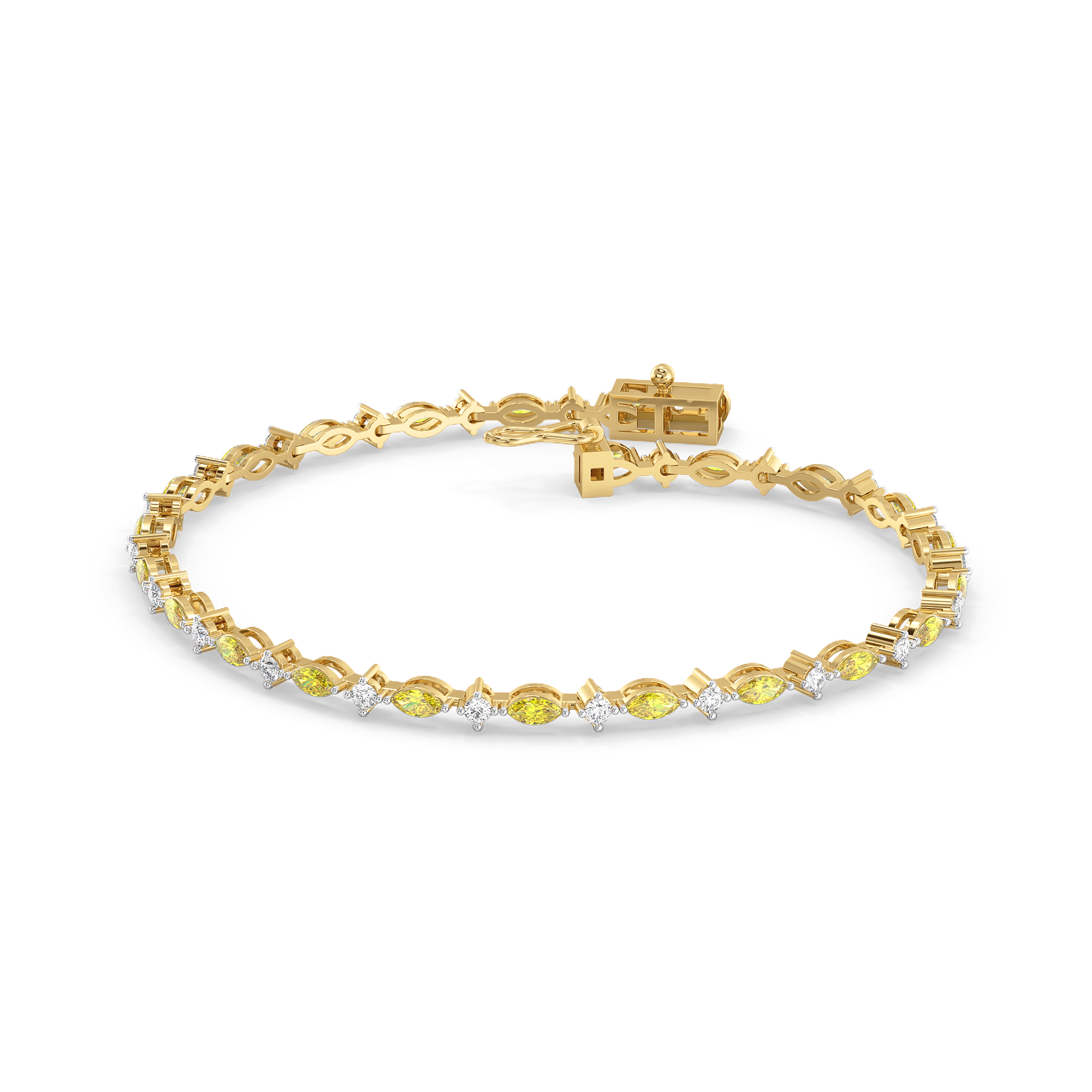 Golden Hour - Lab Diamond and Citrine Tennis Bracelet