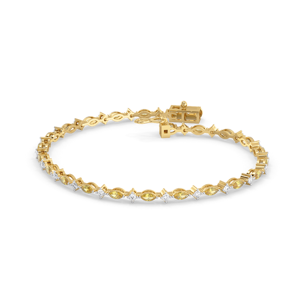 Golden Hour - Lab Grown Diamond and Citrine Tennis Bracelet for Women- Lukson 