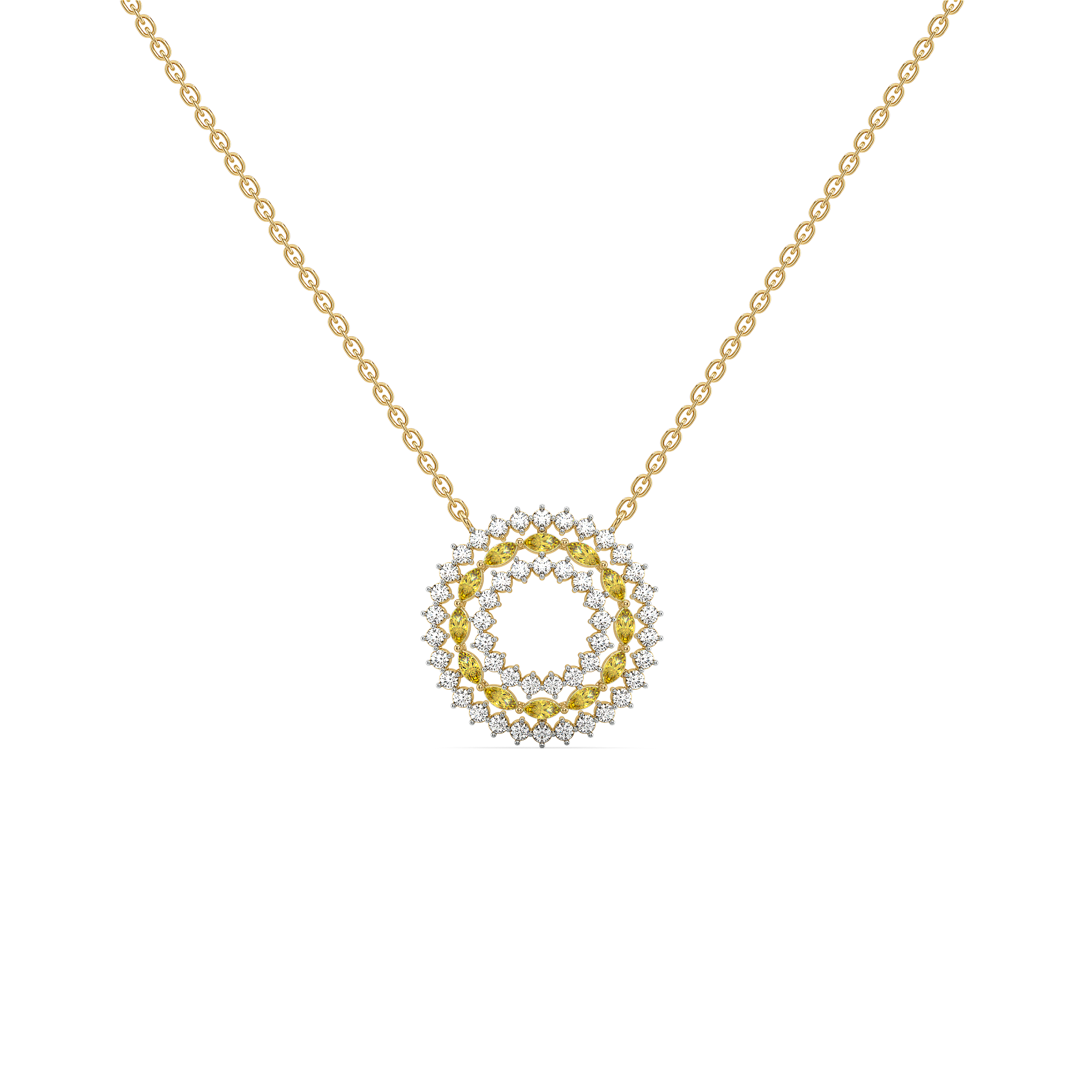 Golden Hour - Lab Diamond and Citrine Necklace