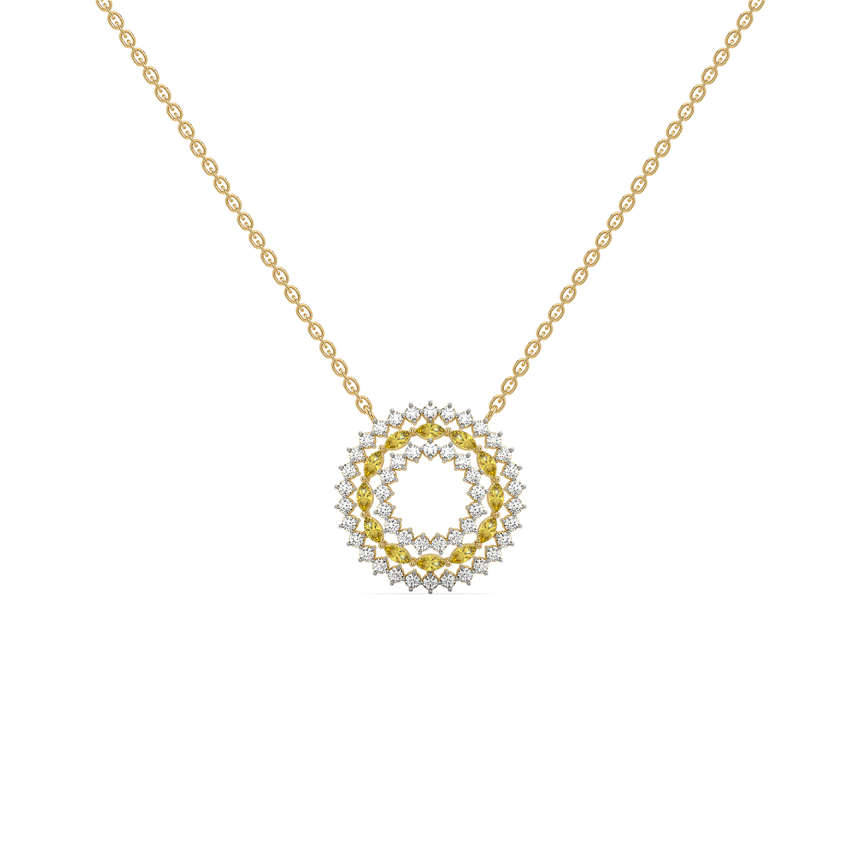 Golden Hour - Lab Diamond and Citrine Necklace