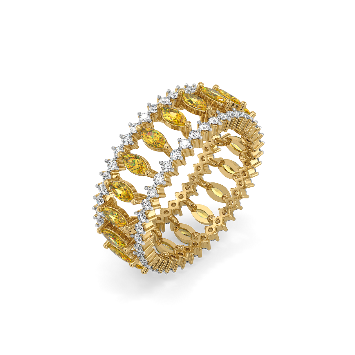 Golden Hour Eternity - Lab Diamond and Citrine Ring