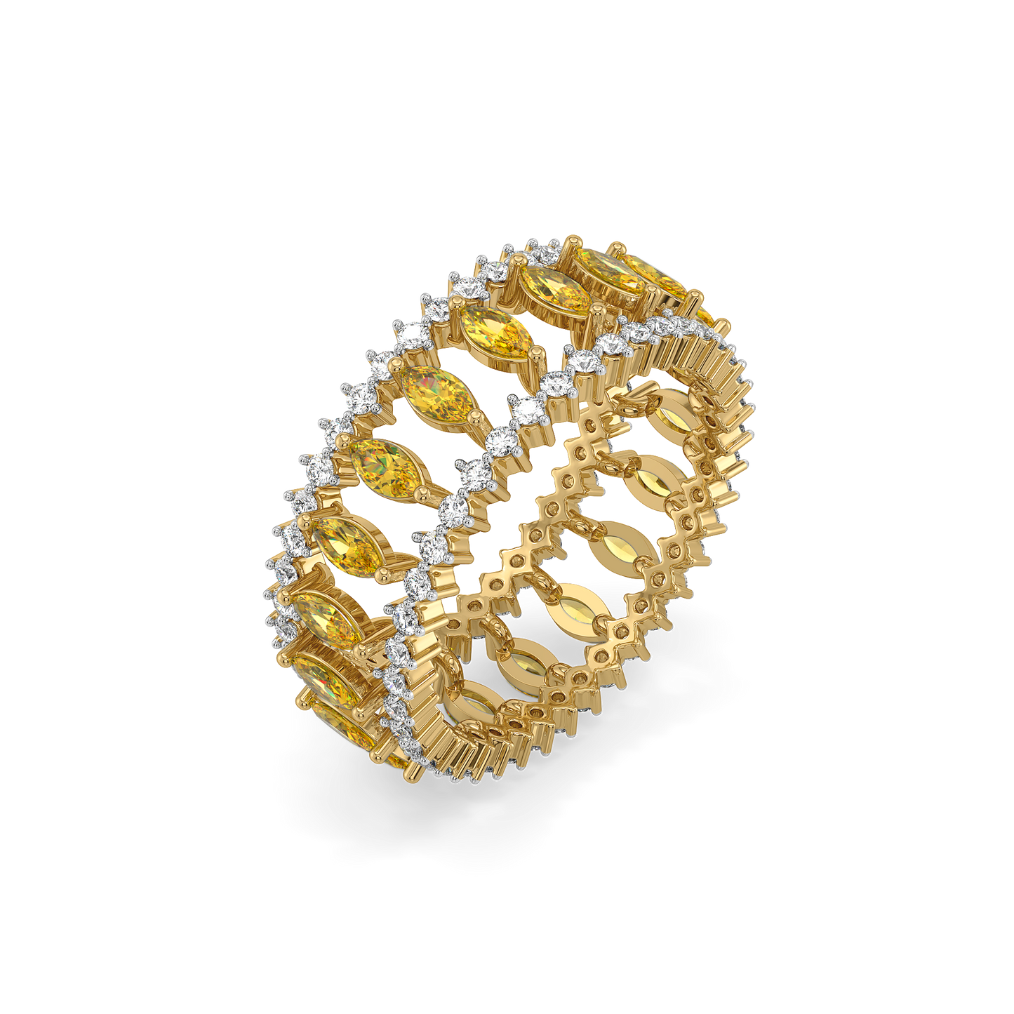 Golden Hour Eternity - Lab Diamond and Citrine Ring