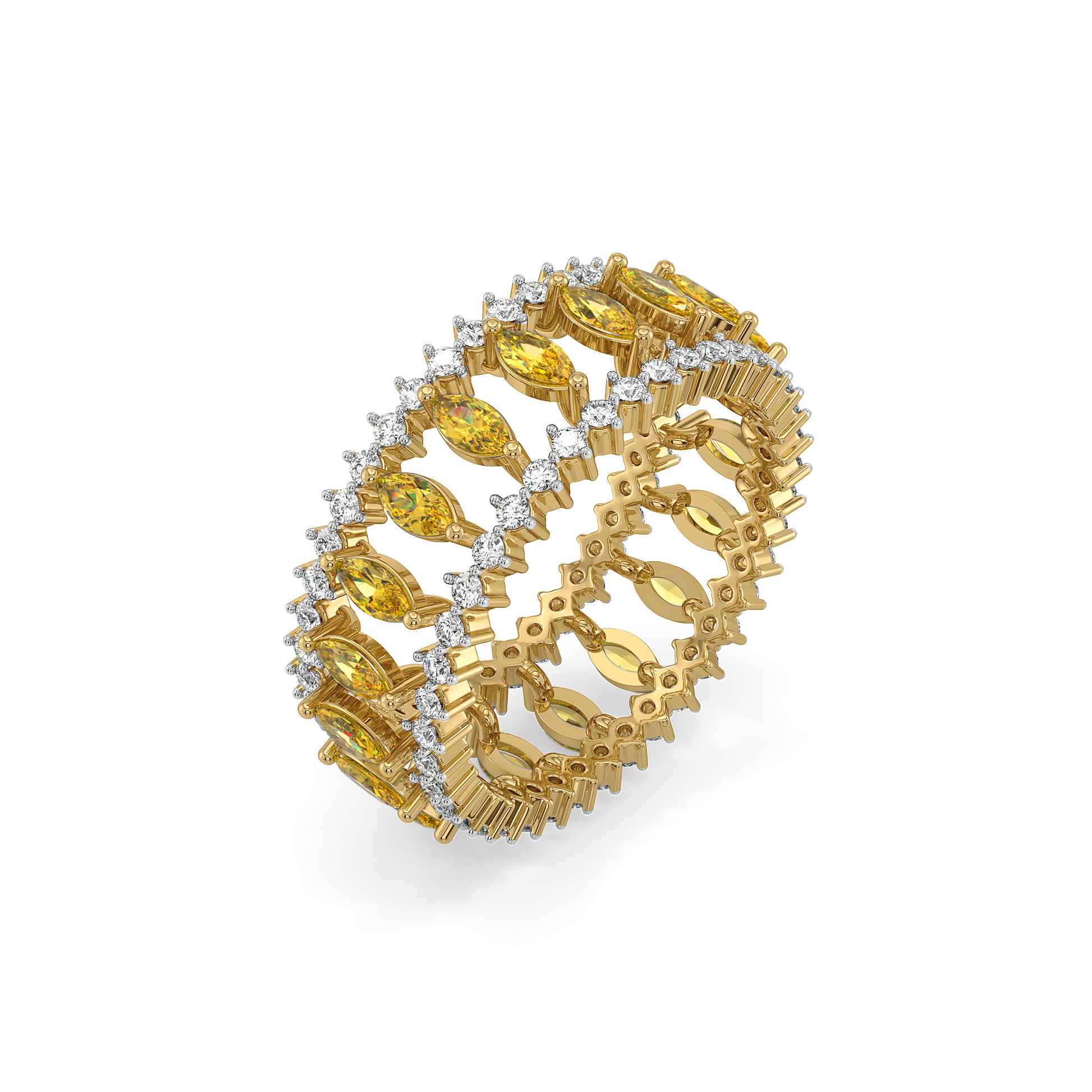 Golden Hour Eternity - Lab Diamond and Citrine Ring