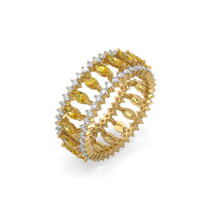 Golden Hour Eternity - Lab Diamond and Citrine Ring