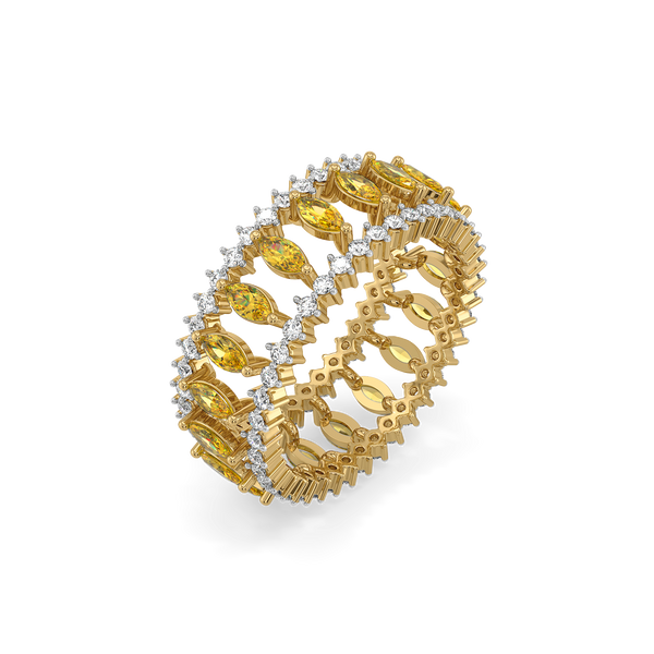 Lukson Golden Hour Eternity Lab Grown Diamond and Citrine Ring