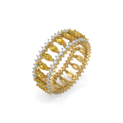 Golden Hour Eternity - Lab Diamond and Citrine Ring