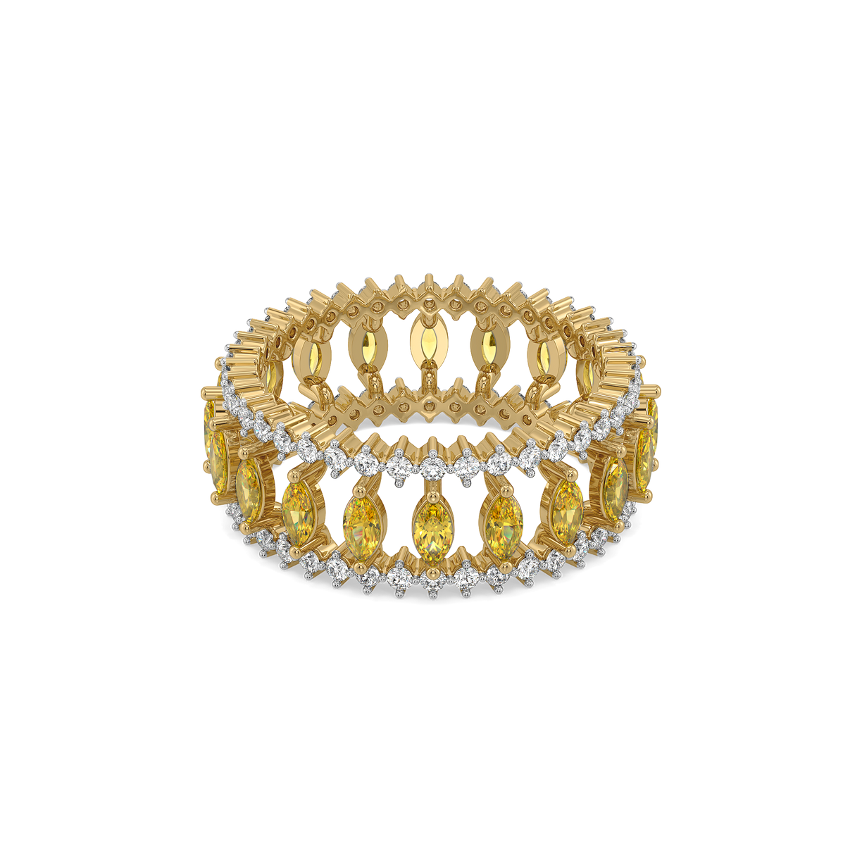 Golden Hour Eternity - Lab Diamond and Citrine Ring