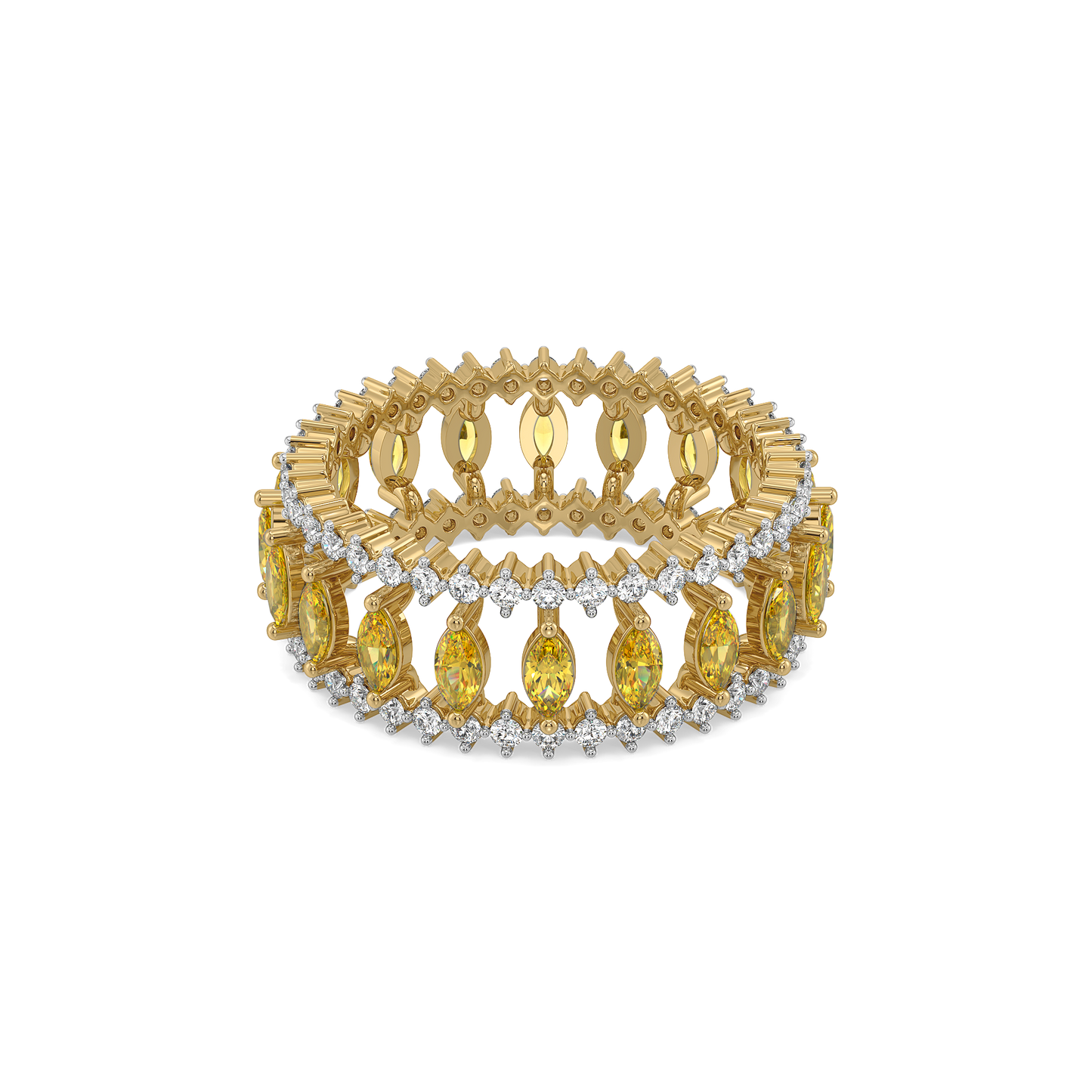 Golden Hour Eternity - Lab Diamond and Citrine Ring